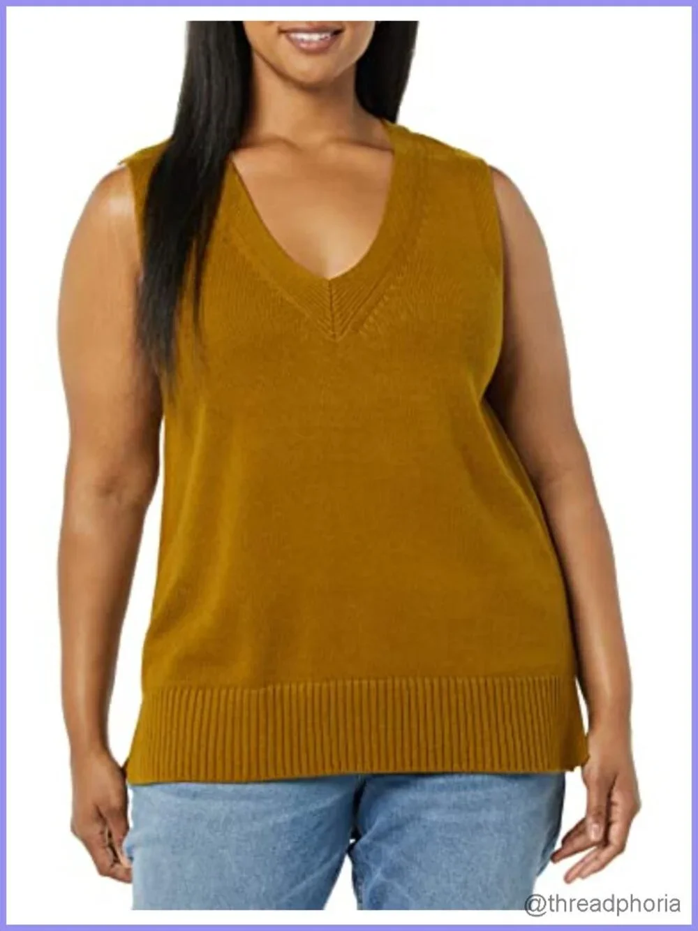 Ultra Soft Sweater Vest - Brown - Regular Fit - V-Neck - Rayon/Nylon